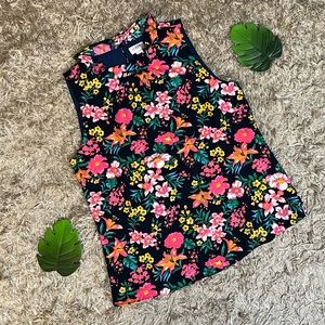 NWT J. Crew Petite Printed Ruffleneck Top